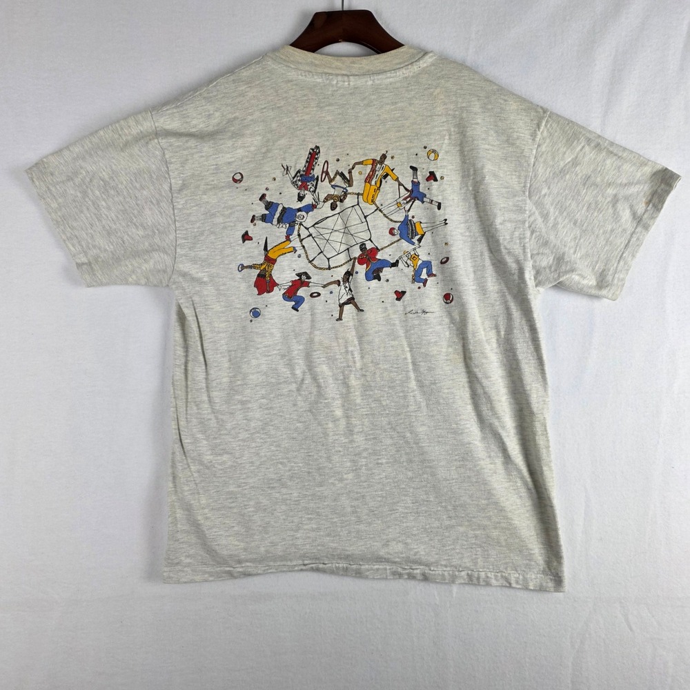 Vintage BMW Linda Hyman Graphic T-Shirt Hanes Beefy-T Gray Mens Large USA Made